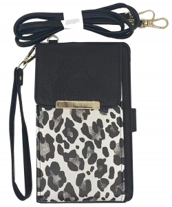 Fashion Bifold Wallet Crossbody Cell Phone Case AD073 SNOW LEOPARD